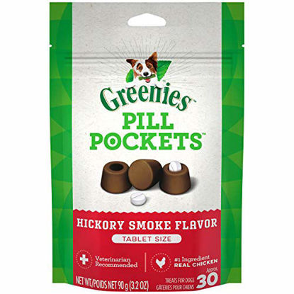 Picture of GREENIES PILL POCKETS for Dogs Tablet Size Natural Soft Dog Treats, Hickory Smoke Flavor, 3.2 oz. Pack (30 Treats)