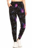 Picture of Leggings Depot JGA-S756-L Purple Cosmos Print Jogger Pants, Large