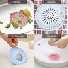 Picture of Hair Catcher Durable Silicone Hair Stopper Shower Drain Covers Easy to Install and Clean Suit for Bathroom Bathtub and Kitchen 5 Pack