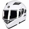 Picture of ILM Motorcycle Dual Visor Flip up Modular Full Face Helmet DOT 6 Colors (M, WHITE)