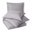 Picture of Nestl Bedding Duvet Cover 2 Piece Set - Ultra Soft Double Brushed Microfiber Hotel Collection - Comforter Cover with Button Closure and 1 Pillow Sham, Gray Lavender - Twin (Single) 68"x90"