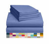 Picture of LuxClub 6 PC Sheet Set Bamboo Sheets Deep Pockets 18" Eco Friendly Wrinkle Free Sheets Machine Washable Hotel Bedding Silky Soft - Violet Blue California King