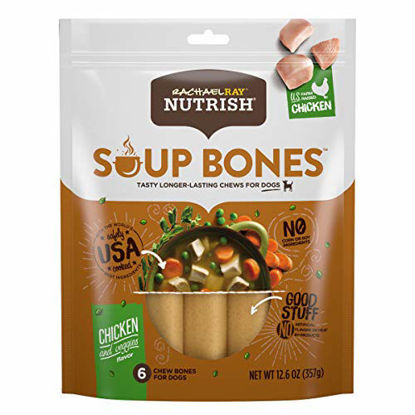 Picture of Rachael Ray Nutrish Soup Bones Dog Treats, Chicken & Veggies Flavor, 6 Bones