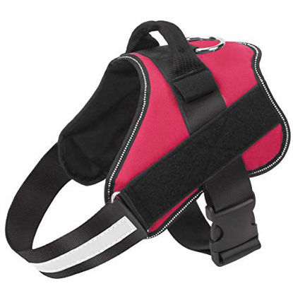 Picture of Dog Harness No Pull Reflective Adjustable Pet Vest with Handle for Outdoor Walking- No More Pulling, Tugging or Choking(Red,XXL)