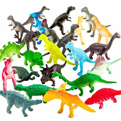 Picture of ValeforToy 82 Piece Mini Dinosaur Toy Set for Dino Party Cupcake Toppers - Assorted Vinyl Plastic Figure