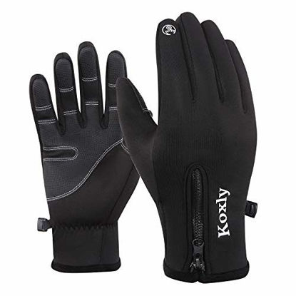 Picture of Koxly Winter Gloves Touch Screen Fingers Warm Gloves Insulated Anti-Slip Windproof Waterproof Cycling Riding Running Work for Men Women Mens Womens