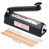 Picture of Metronic 8 inch Impulse Bag Sealer Poly Bag Sealing Machine Heat Seal Closer with Repair Kit in Black