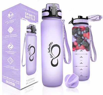 Live Infinitely Insulated Water Bottle with Time Marker BPA-Free 24 oz Lilac, Size: 24oz, Purple