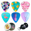 Picture of Guitar Picks - Cheliz 12 Medium Gauge Celluloid Guitar Picks In a Box W/Picks Holder. Unique Guitar Gift For Bass, Electric & Acoustic Guitars (Web Sensation)