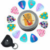 Picture of Guitar Picks - Cheliz 12 Medium Gauge Celluloid Guitar Picks In a Box W/Picks Holder. Unique Guitar Gift For Bass, Electric & Acoustic Guitars (Web Sensation)