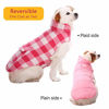 Picture of Kuoser British Style Plaid Dog Winter Coat, Windproof Cozy Cold Weather Dog Coat Dog Apparel Dog Jacket Dog Vest for Small Medium and Large Dogs with Pocket & Leash Hook Pink XS