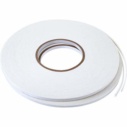 Picture of 2 Rolls Double Sided Foam Tape White PE Foam Tape Sponge Soft Mounting Adhesive Tape (1/4 inch by 50 Feet)