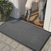 Picture of DEXI Door Mat Indoor Outdoor Durable Rubber Doormat, 48"x24", Waterproof, Easy Clean Low-Profile Mats for Entry, Garage, Patio, Squares Grey