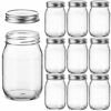 Picture of Glass Regular Mouth Mason Jars, 16 Ounce Glass Jars with Silver Metal Airtight Lids for Meal Prep, Food Storage, Canning, Drinking, Overnight Oats, Jelly, Dry Food, Spices, Salads, Yogurt (10 Pack)