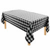 Picture of Hiasan 60 x 120 Inch Checkered Tablecloth Rectangle - Stain Resistant, Spillproof and Washable Gingham Table Cloth for Outdoor Picnic, Kitchen and Holiday Dinner, Black and White