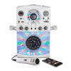 Picture of Singing Machine SML385UW Bluetooth Karaoke System with LED Disco Lights, CD+G, USB, and Microphone, White