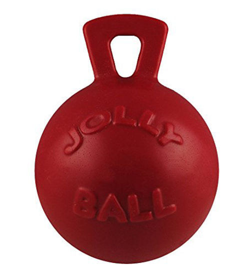 Picture of Jolly Pets Tug-n-Toss Heavy Duty Dog Toy Ball with Handle, 10 Inches/X-Large, Red