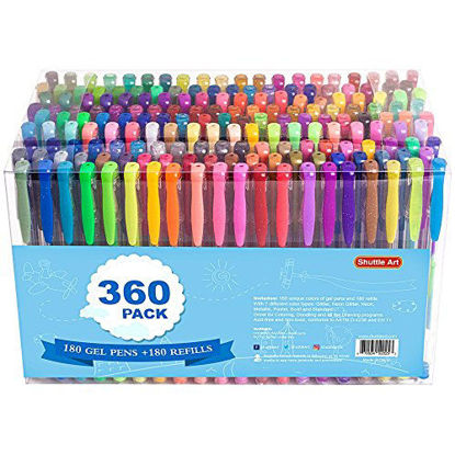 Feela 200 Pack Glitter Gel Pens Set 100 Gel Pen plus 100 Refills for Adult  Coloring Books Drawing Art Markers 