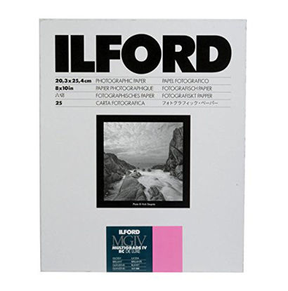 Picture of Ilford Multigrade IV RC Deluxe Resin Coated VC Variable Contrast Black & White Enlarging Paper - 8x10" - 25 Sheets - Glossy Surface