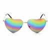 Picture of Meyison Vintage Heart Shaped Sunglasses Thin Metal Frame Cute Aviator Style Eyewear for Women or Men with 100% UV Protection (Silver frame/mirror muticolored lens)