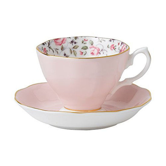 Picture of Royal Albert Rose Confetti Formal Vintage Boxed Teacup and Saucer Set