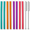 Picture of Extra Wide Reusable Smoothie Straws, Great for Bubble Tea, Boba Tea and Milkshakes, 10.25 Inches Long, 10 Pieces Jumbo Eco Friendly Plastic Straws with 2 Cleaning Brushes, BPA Free