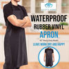 Picture of Waterproof Rubber Vinyl Apron Black - 40" Heavy Duty Model - Stay Dry When Dishwashing, Lab Work, Butcher, Dog Grooming, Cleaning Fish - Industrial Chemical Resistant Plastic