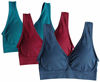 Picture of Cabales Women's 3-Pack Seamless Wireless Sports Bra with Removable Pads,Navy/Blue/Wine,5X