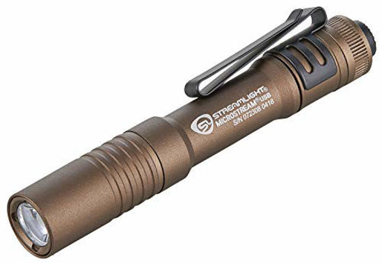 Picture of Streamlight 66608 250 Lumen Microstream USB Rechargeable Flashlight with 5" USB Cord Clamshell Packaging, Coyote