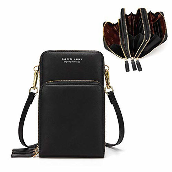VIIGER Leather Small Travel Purse Crossbody Phone Bag Mens Purses Women Mini  Cell Phone Purse Belt