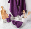 Picture of DII Cotton Terry Windowpane Dish Cloths, 12 x 12" Set of 6, Machine Washable and Ultra Absorbent Kitchen Bar Towels-Solid Eggplant