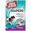 Picture of Simple Solution Disposable Dog Diapers for Female Dogs | Super Absorbent Leak-Proof Fit | XS | 12 Count