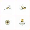 Picture of YourGift 12 Pack Drawer Knobs Diamond Shaped Crystal Glass 30mm Cabinet Knobs Pull Handles (Gold)