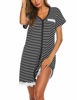 Picture of Ekouaer Nightdress Womens Cotton Sleepwear Short Nightgowns Knit Sleepshirts