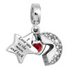 Picture of CharmSStory Heart I Love You To The Moon and Back Charm Jewelry Photo Beads For Bracelets (White)