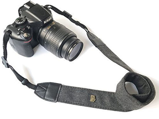 Picture of Camera Neck Shoulder Belt Strap,Alled Leather Vintage Print Soft Camera Straps for Women/Men for DSLR/SLR/Nikon/Canon/Sony/Olympus/Samsung/Pentax (Soft Black New)