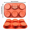 Picture of BAKER DEPOT 6 Cavity Round Silicone Mold for Muffin Cupcake Bread Handmade Soap DIY Cake Mold Dessert Mold Set of 2