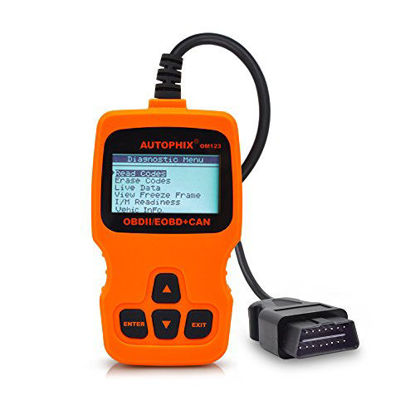 Picture of OM123 Vehicle Car Fault Code Reader - TekkPerry Mini Portable LCD OBDMATE OBDII OBD2 EOBD+CAN Scan Scanner Tool Car Vehicle Auto Engine Trouble Analyzer Tester Diagnostic Code Scanner Tool Orange