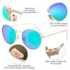 Picture of SOJOS Small Round Polarized Sunglasses for Women Men Classic Vintage Retro Frame UV Protection SJ1014 with Gold Frame/Green Mirrored Lens