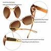 Picture of LECKIRUT Oversized Sunglasses for Women Polarized UV Protection Classic Fashion Ladies Shades Coffee Frame Coffee Lens