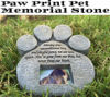 Picture of Pawprints Remembered Pet Memorial Stone - Features a Paw Print Photo Frame and Sympathy Poem - Indoor Outdoor Dog or Cat for Garden Backyard Marker Grave Tombstone - Loss of Pet Gift - Loss of Dog Gift