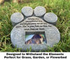 Picture of Pawprints Remembered Pet Memorial Stone - Features a Paw Print Photo Frame and Sympathy Poem - Indoor Outdoor Dog or Cat for Garden Backyard Marker Grave Tombstone - Loss of Pet Gift - Loss of Dog Gift