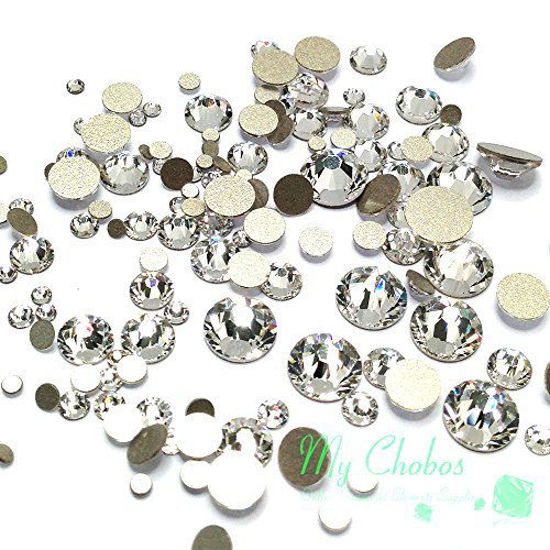 Picture of Crystal-Wholesale Swarovski Clear CRYSTAL (001) 2058/2088 Crystal Fatbacks Rhinestones Nail Art Mixed With Sizes Ss5, Ss7, Ss9, Ss12, Ss16, Ss20, Ss30, 144 Piece