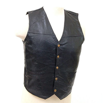 Picture of Giovanni Navarre Mosaic Leather Vest Black, BLACK, M