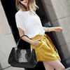 Picture of Women Alligator Print Top Handle Bag Embossed Crocodile Pattern Handbag Tote Bag(Black)