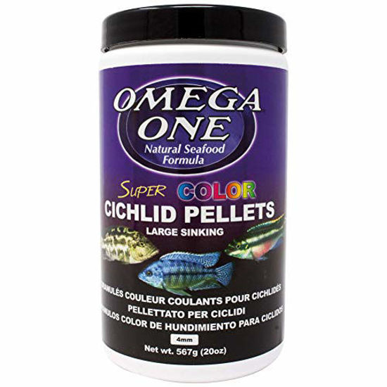 Picture of Omega One Super Color Sinking Cichlid Pellets, 2mm Large Pellets, 20 oz