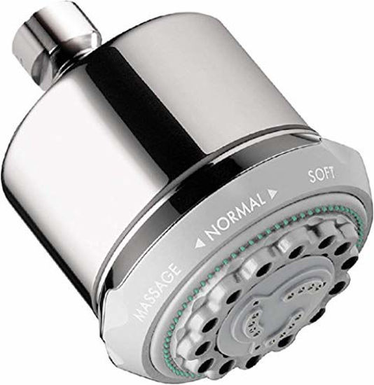 Picture of hansgrohe Clubmaster 4-inch ShowerheadEasy Install Modern 3 Full, Pulsating Massage, Soft Spray Easy Clean with QuickClean in Chrome, 28496001 Showerhead, 4.02 x 3.54 x 3.54