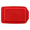 Picture of Pyrex Basics 3 Quart Glass Oblong Baking Dish with Red Plastic Lid -13.2 INCH x 8.9inch x 2 inch