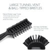 Picture of Baasha Hair Brush, Vent Brush, Vent Brushes For Hair, Vented Brush For Blow Drying, Mens Short Hair Brush With Ball Tipped Bristles, Best Mens Vented Brush For Wet or Dry Hair - Black