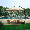 Picture of Grand Patio Deluxe NAPOLI 11 FT Curvy Aluminum Offset Umbrella, Patio Cantilever Umbrella with Base, Champagne